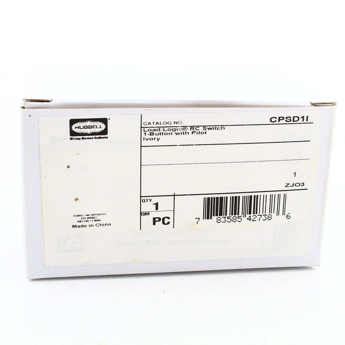 Hubbell CPSD1I Ivory Dimming Switch for Load Control Panel Low Voltage 1-Button