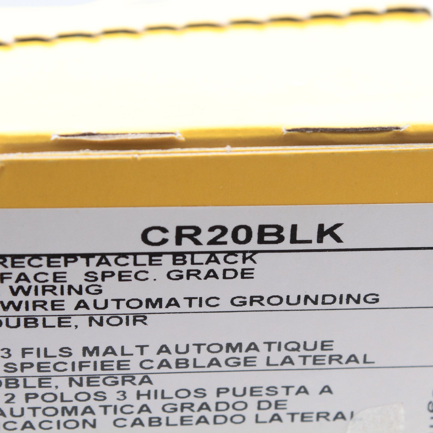 Hubbell CR20BLK Black 20A Duplex Receptacle Power Outlet Commercial Smooth Face