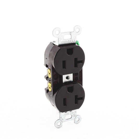 Hubbell CRO20BLKM1 Black Commercial Receptacle 20A 5-20R Outlets No Screws 2pcs
