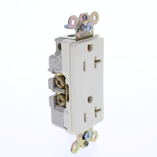 Hubbell Almond Industrial Decorator Receptacle Duplex Outlet 20A 125V D20AL