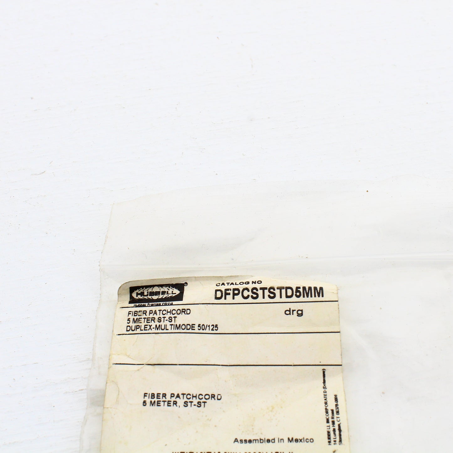 3 Hubbell Fiber Optic Patch Cords Plenum OM2 Cable Dupl MM ST-ST 5m DFPCSTSTD5MM
