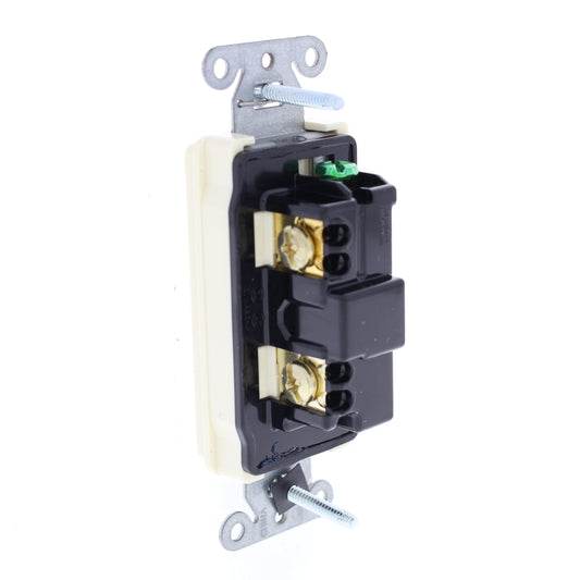 Hubbell DS115AL Almond Single Pole 15A Decorator Rocker Light Switch Spec Grade