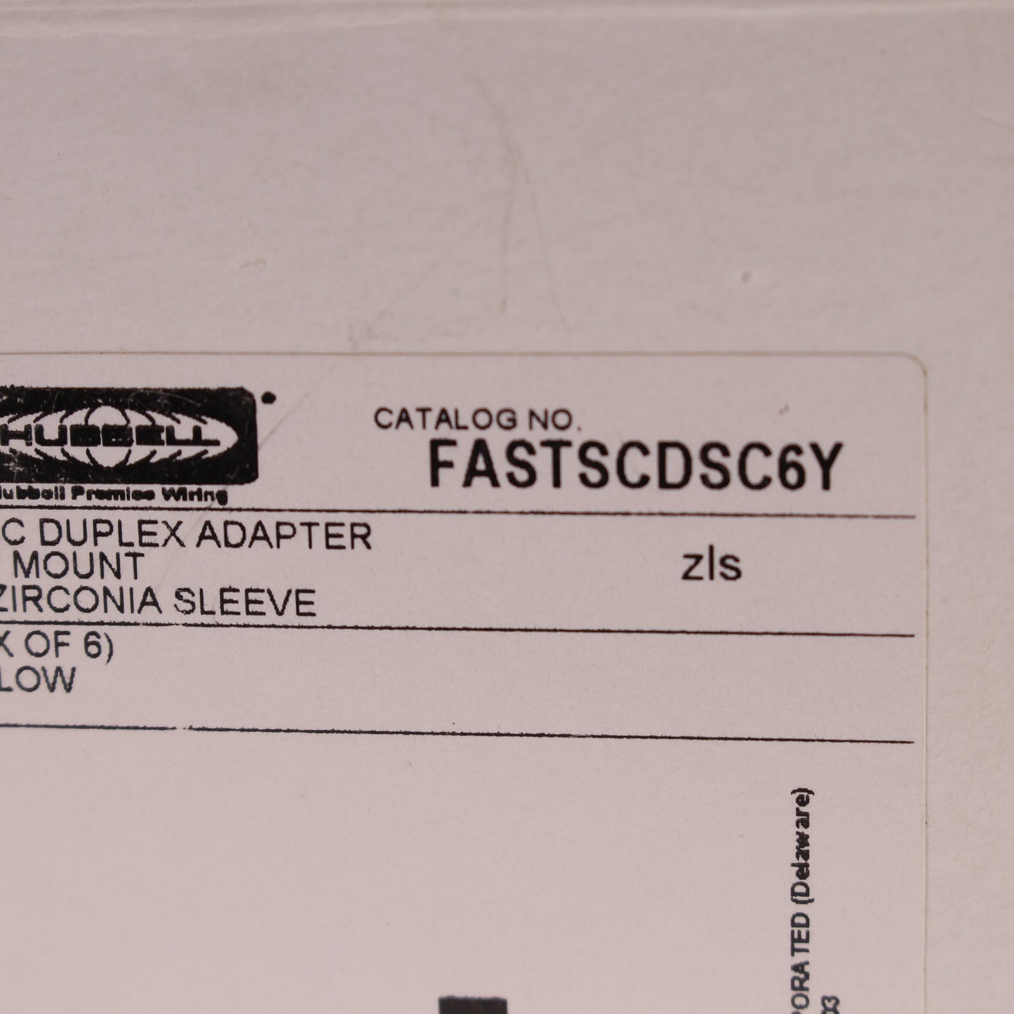 12 6-Packs Hubbell Fiber Optic Adapters SC-ST Duplex Zirconia FASTSCDSC6Y