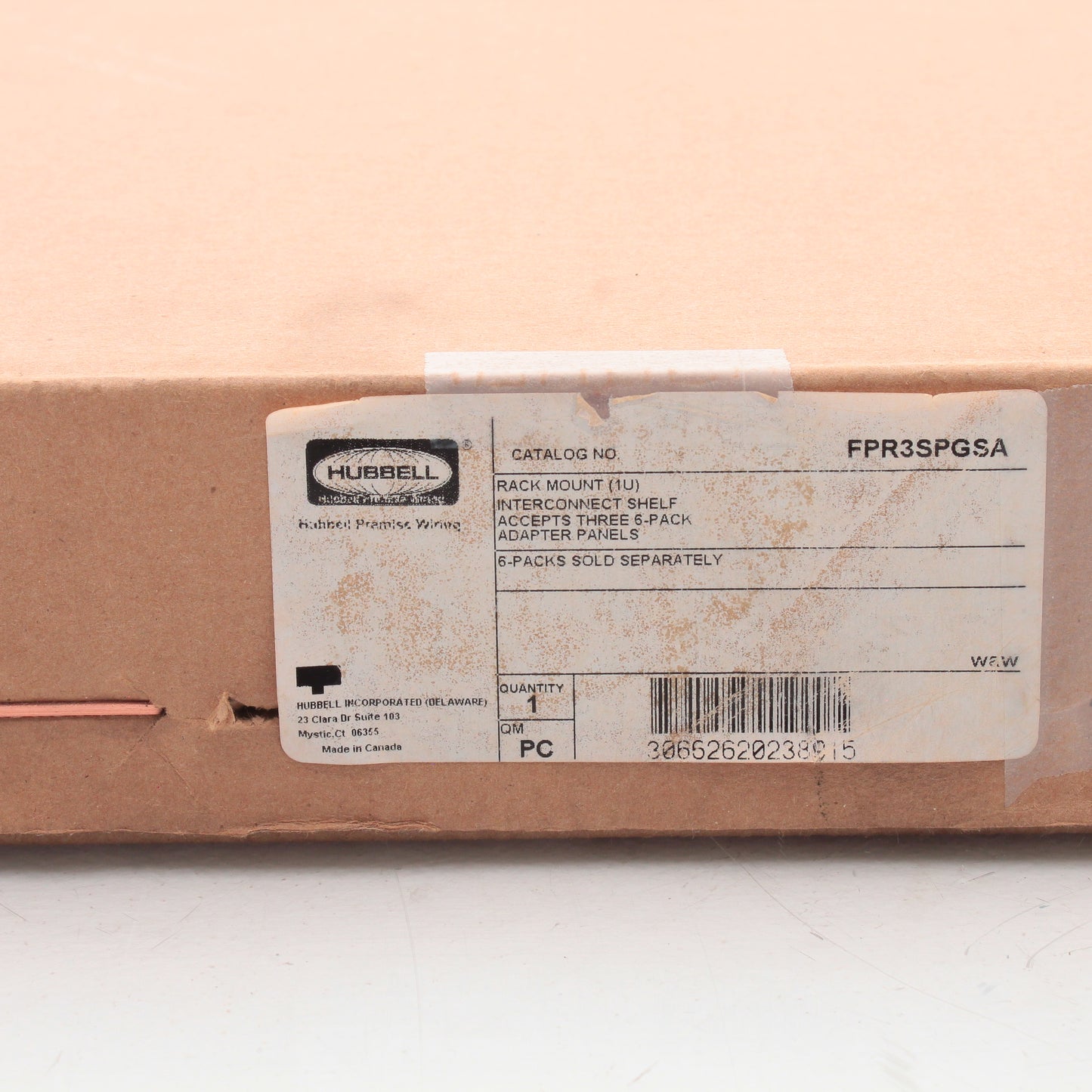Hubbell FPR3SPGSA Fiber Optic Patch Panel Rackmount 3 FSP Bays Unloaded