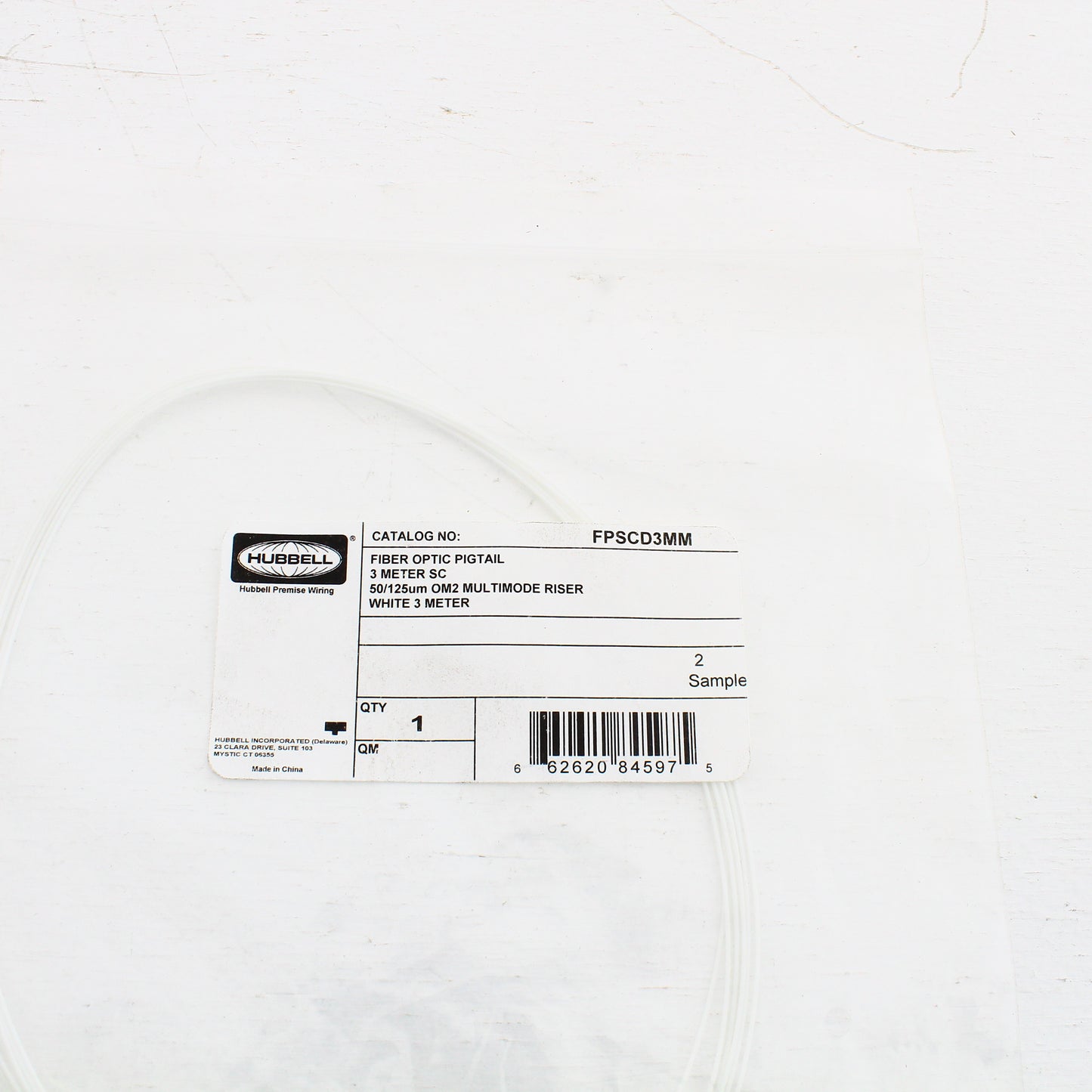 Hubbell Fiber Optic 1-Cable Pigtail Riser Multimode 900um SC OM2 3m FPSCD3MM
