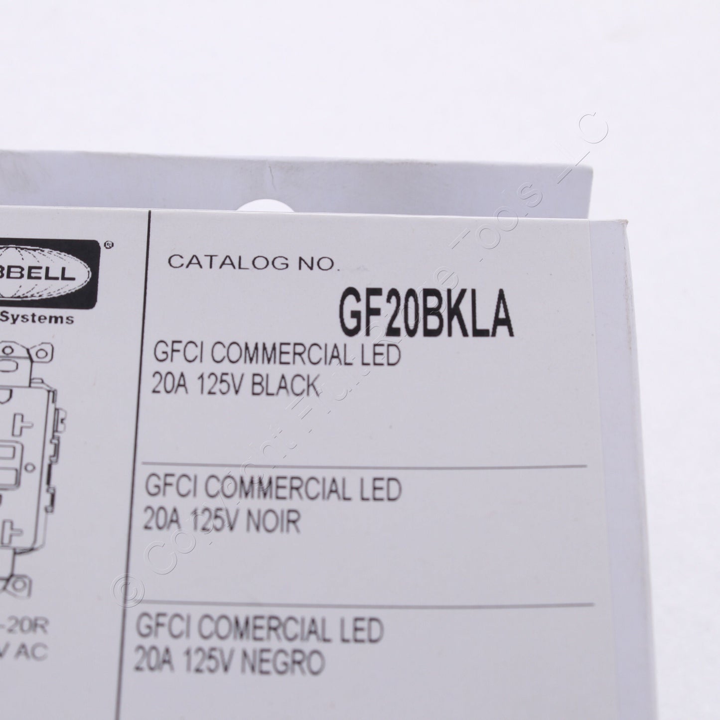 Hubbell Black GFCI Receptacle Duplex Outlet LED Indicator 5-20 20A 125V GF20BKLA