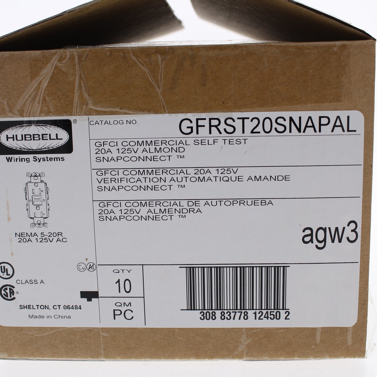 10 Hubbell Almond 20A SnapConnect Self-Testing Gfci Receptacles GFRST20SNAPAL