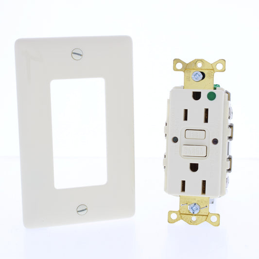 Hubbell 5-15R 15A Self-Test Hospital Gfci Gfi Receptacle Outlet Almond GFRST82AL