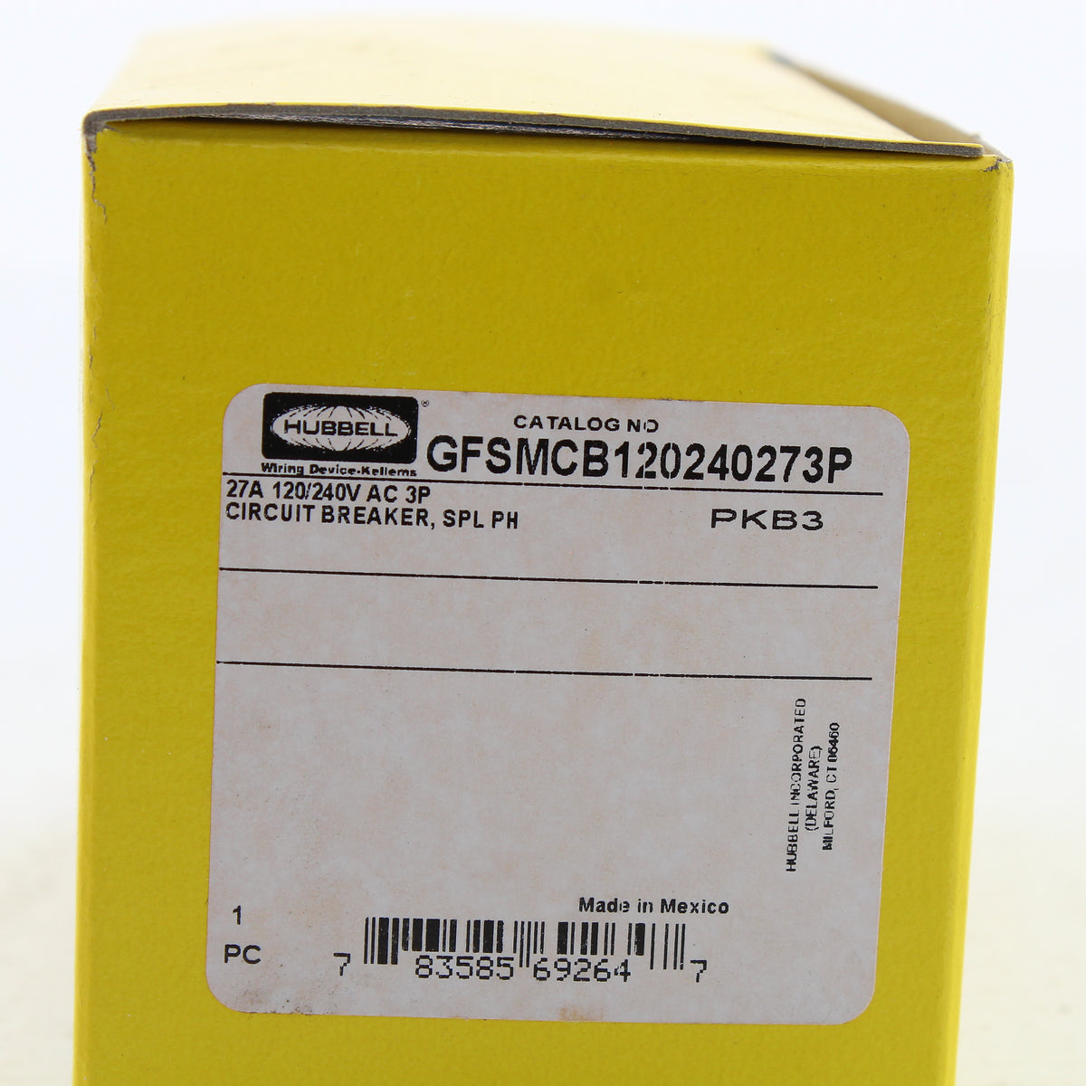 Hubbell Breaker for Gfci Sensing Module 27A 120/240VAC 3-Pole GFSMCB120240273P