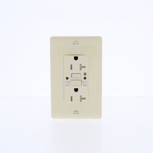 Hubbell GFTRST20ALNL Almond SelfTest GFCI Tamper Resist Outlet Nightlight 10pk