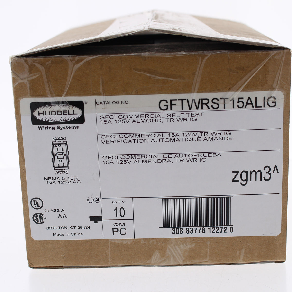 10 Hubbell 15A Almond Iso Ground Self-Test Gfci Weather Tamper Resistant Outlets
