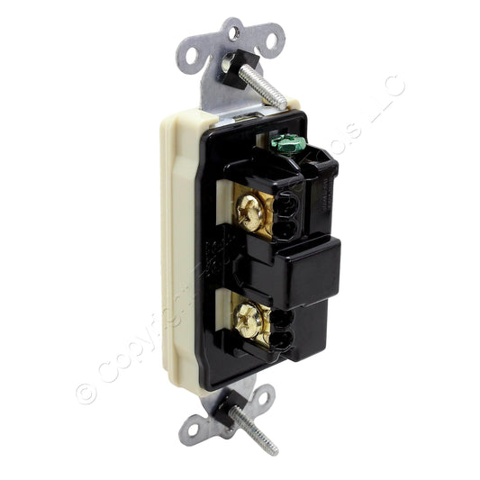 Hubbell HBL2121347I Ivory Decorator Rocker Switch Single Pole 20A 347V SpecGrade