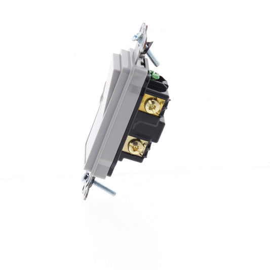 Hubbell HBL2121347GY Gray Decorator Rocker Switch Single Pole 20A 347V SpecGrade