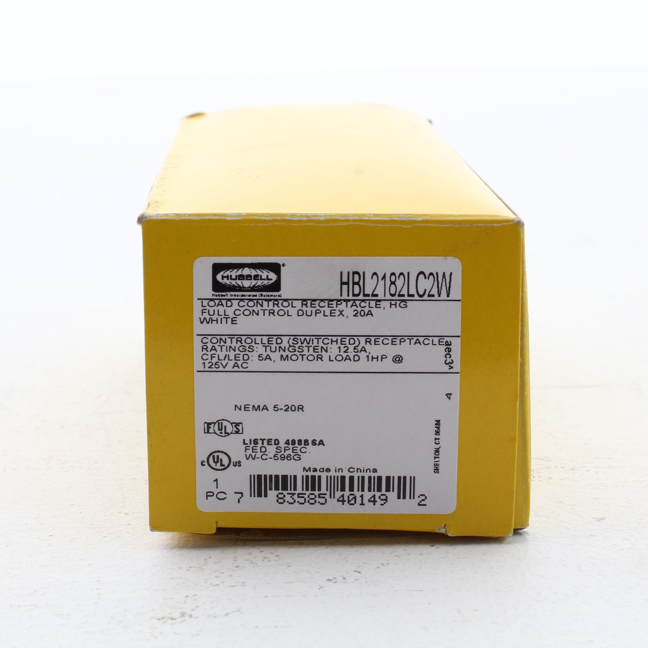Hubbell White Hospital GR TR 2/2 Controlled Switched Receptacle 20A HBL2182LC2W