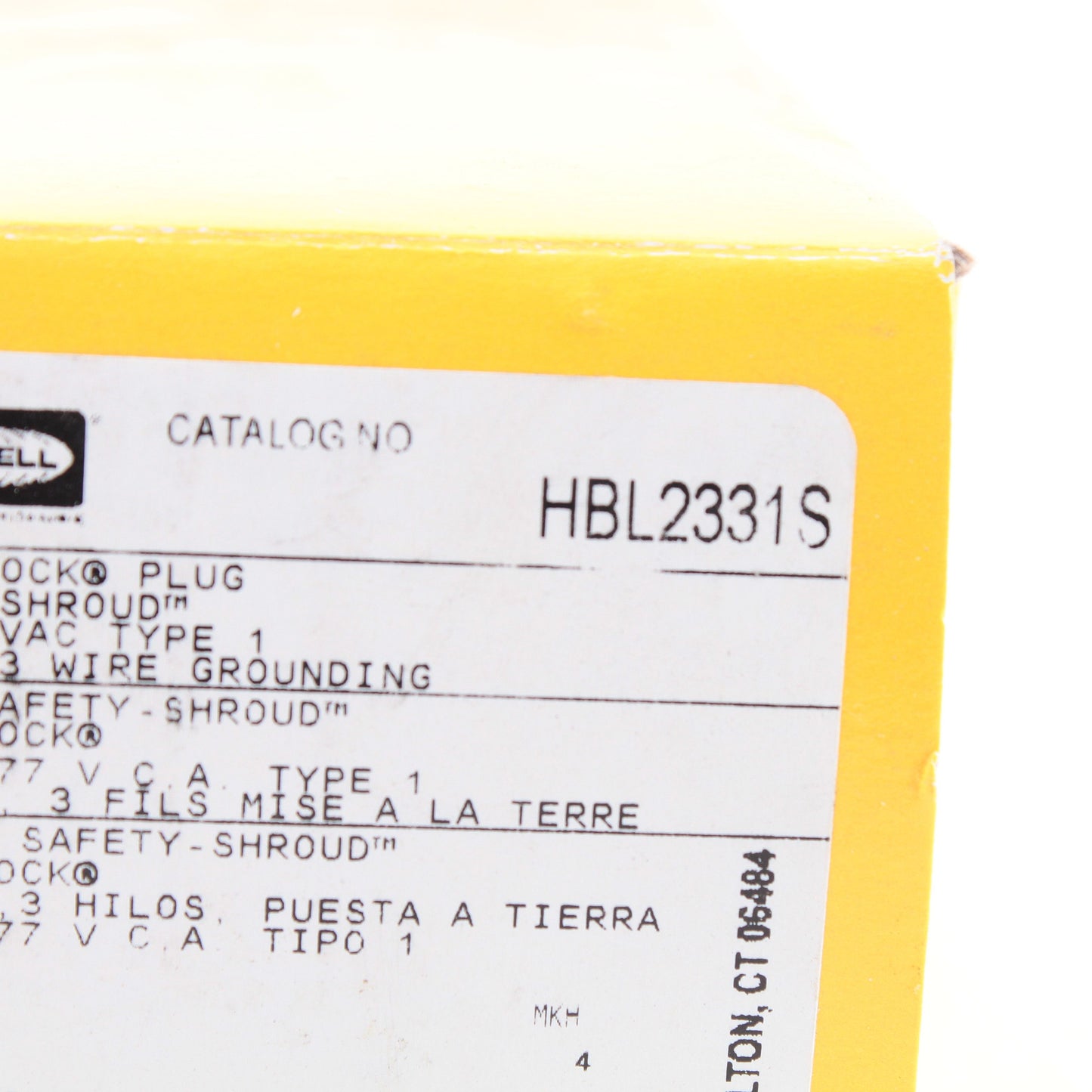 Hubbell HBL2331S 20A Turn Locking Connector Plug w/ Safety Shroud L7-20P 277V