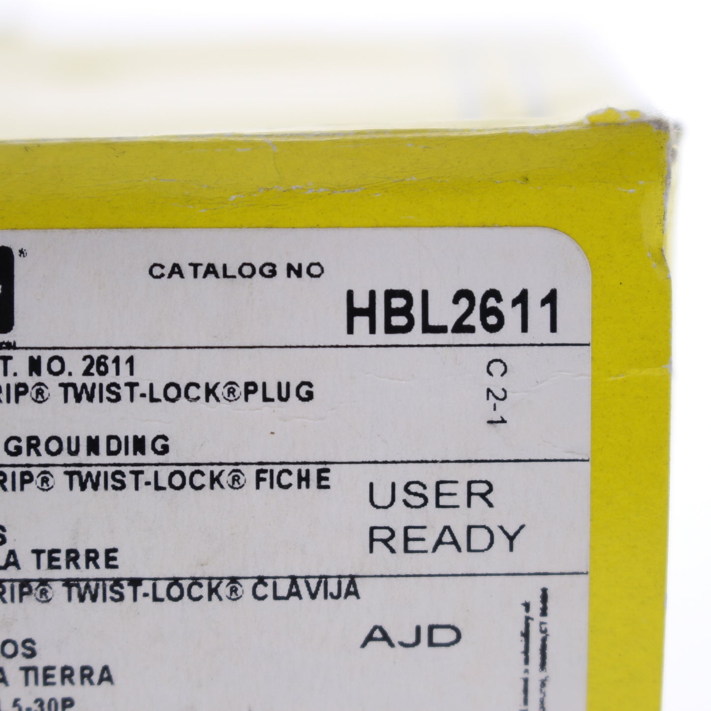 Hubbell Bryant NEMA L5-30P Twist Turn Locking Plug Single Phase 30A 125V HBL2611