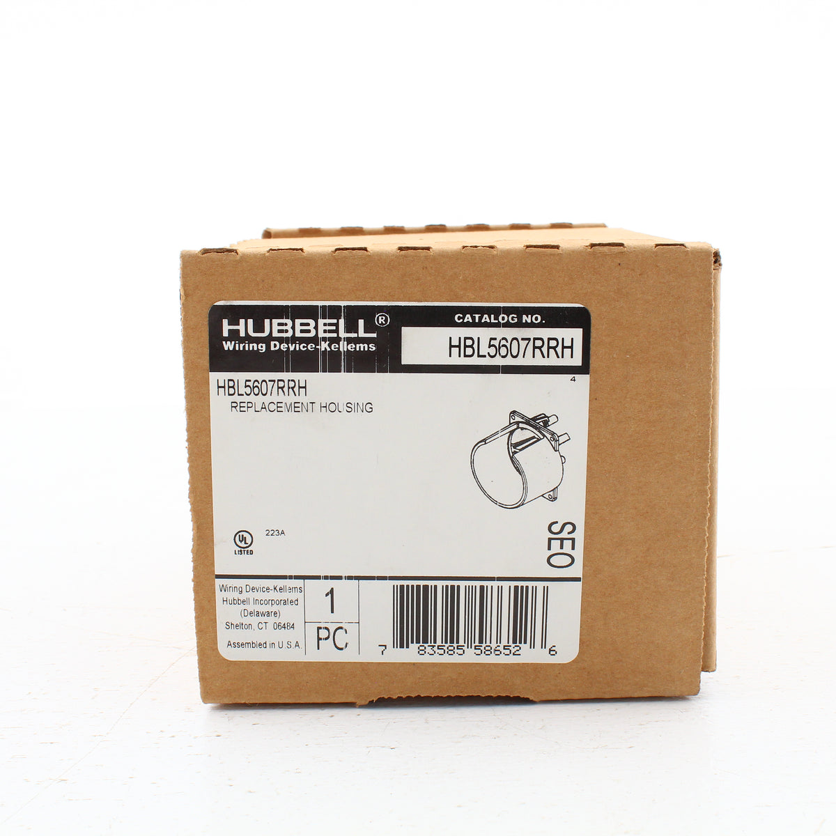 Hubbell HBL5607RRH Replacement Housing HBL5607R Pin & Sleeve Receptacle Outlet