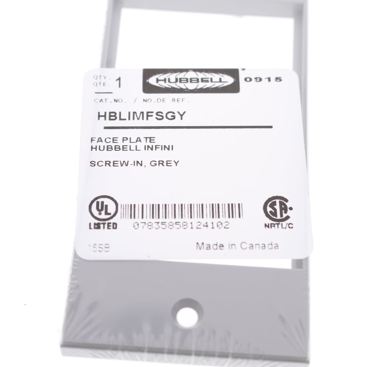 Hubbell HBLIMFSGY Gray 1-Gang 3-Unit, iStation PVC Rigid Custom Wallplate Cover