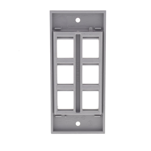 Hubbell HBLKR314SGY Gray 1-Gang MultiConnect Face Plate for Krone Screw Mount
