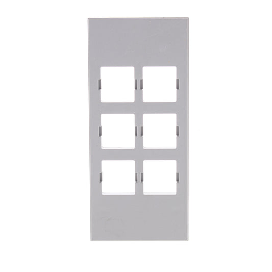 Hubbell HBLLT309GY Gray 1-Gang 6-Port, Lucent PVC Rigid Custom Wallplate 25pcs