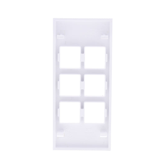 Hubbell HBLLT309WA White 1-Gang 6-Port, Lucent PVC Rigid Custom Wallplate Cover