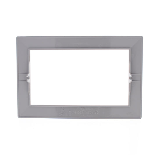 Hubbell HBLTRIM4WGY Gray 4-Gang Plastic Wallplate Cover Flange for HBL Wall Box