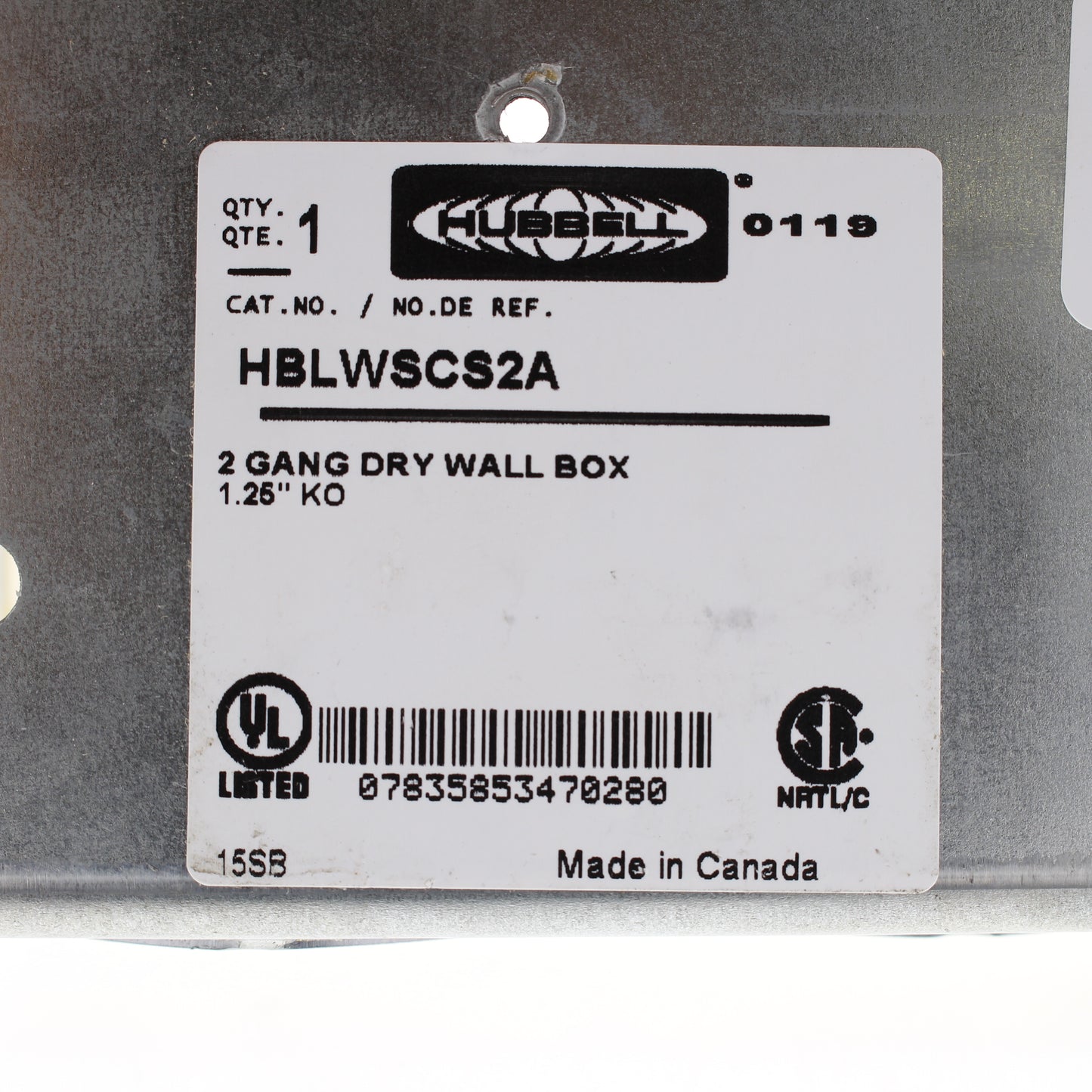 Hubbell Multi-Connect 2-Gang Recessed Electrical Wallbox for Drywall HBLWSCS2A