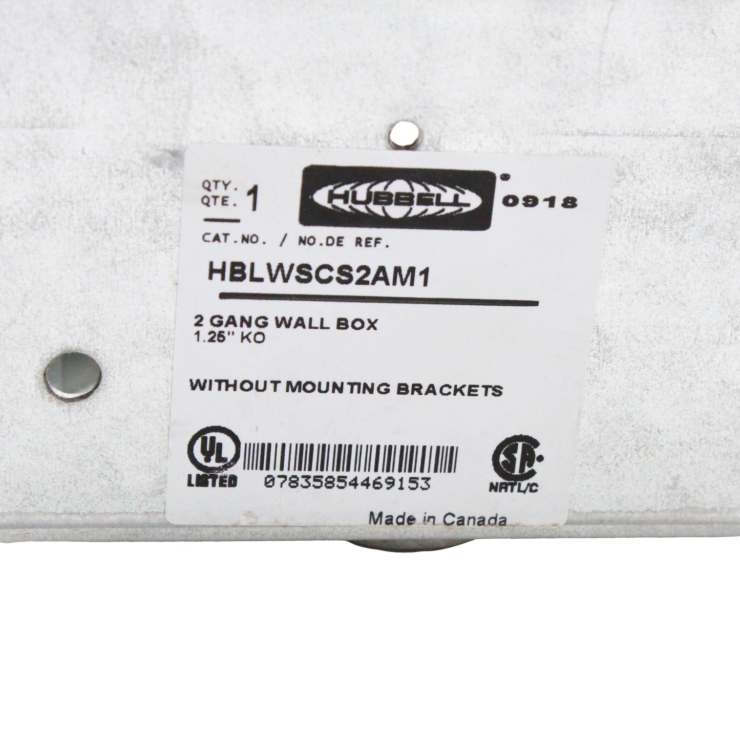 Hubbell Multi-Connect 2-Gang Recessed Electrical Wallbox for Drywall HBLWSCS2AM1