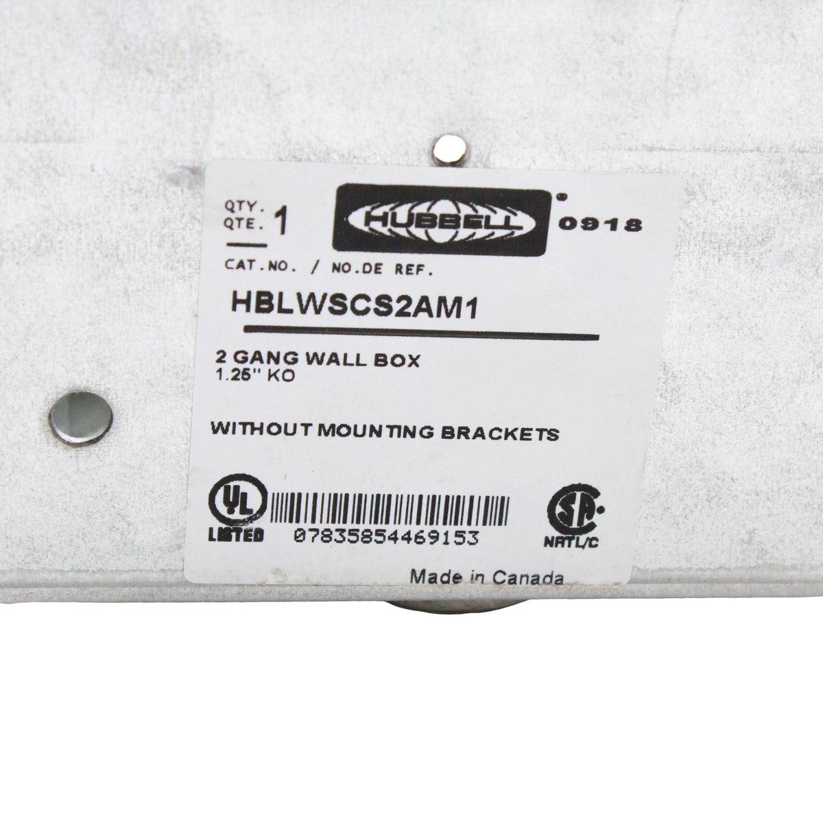 Hubbell Multi-Connect 2-Gang Recessed Electrical Wallbox for Drywall HBLWSCS2AM1