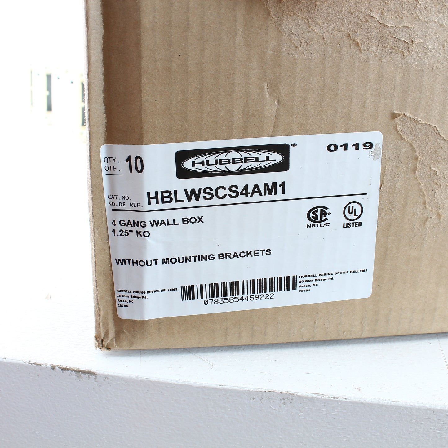 Hubbell HBLWSCS4AM1 Multi-Connect 4-Gang Recessed Electrical Wallboxes 10-Pack