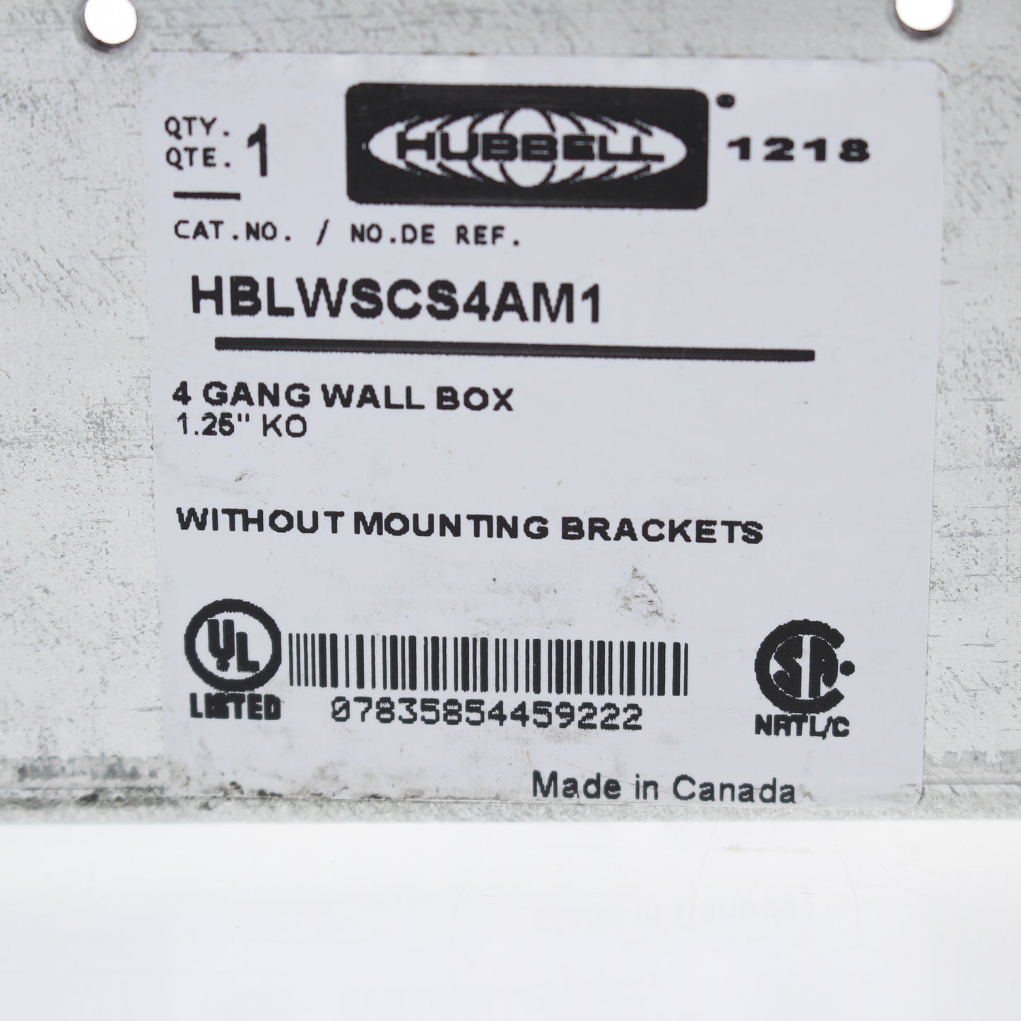 Hubbell Multi-Connect 4-Gang Recessed Electrical Wallbox for Drywall HBLWSCS4AM1