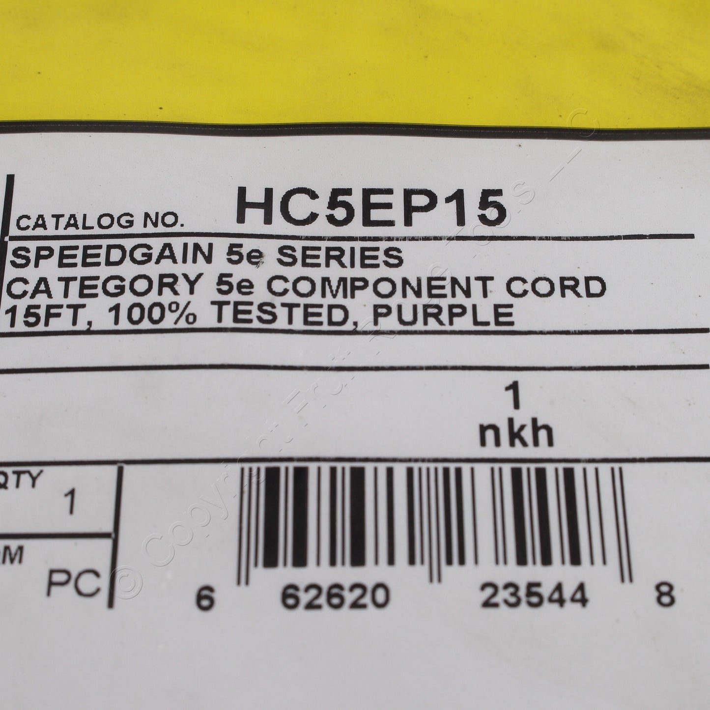 Hubbell HC5EP15 Cat5e Purple 15ft Patch Cord Ethernet Cable Data Center Network