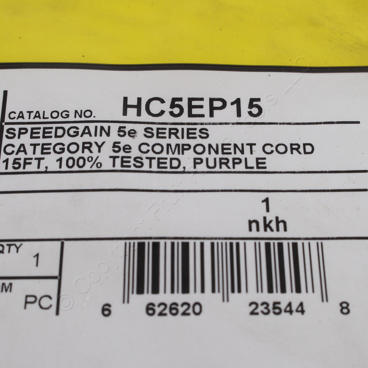 Hubbell HC5EP15 Cat5e Purple 15ft Patch Cord Ethernet Cable Data Center Network