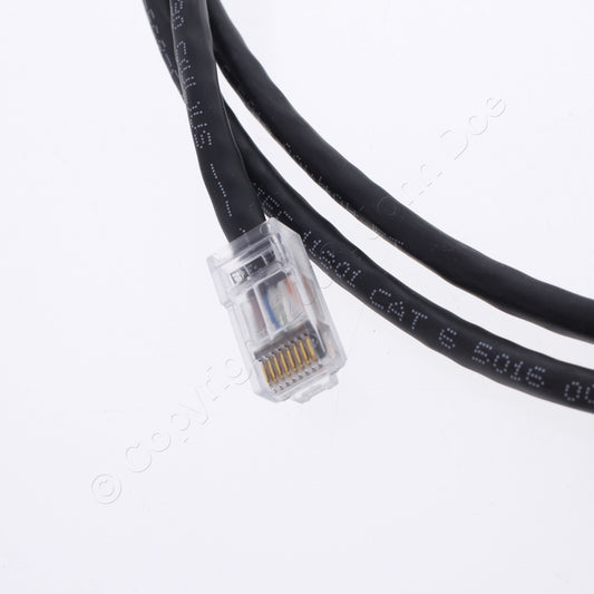 Hubbell HC6BK05NB Black 5ft Ethernet Patch Cord Cat6 Cable Data Network Noboots