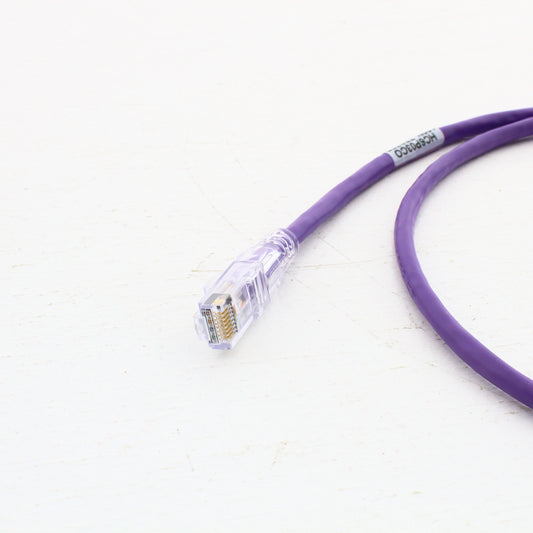 Hubbell Crossover Patch Cord Cat 6 Purple 3Ft LAN Ethernet Network Cable