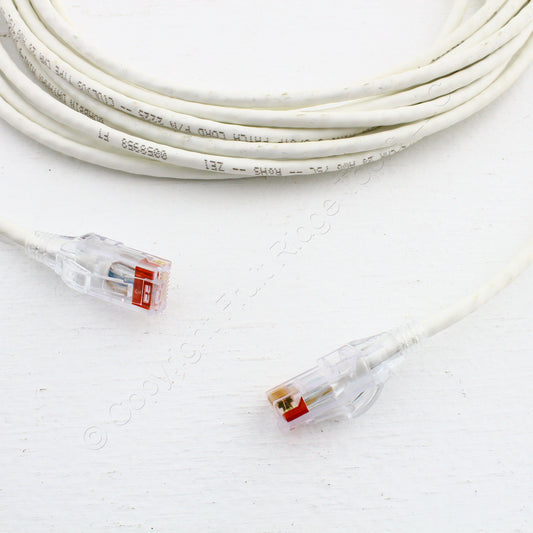 Hubbell HCL6W20 Cat6 White 20ft Ethernet Network Cable Low Diameter Patch Cord