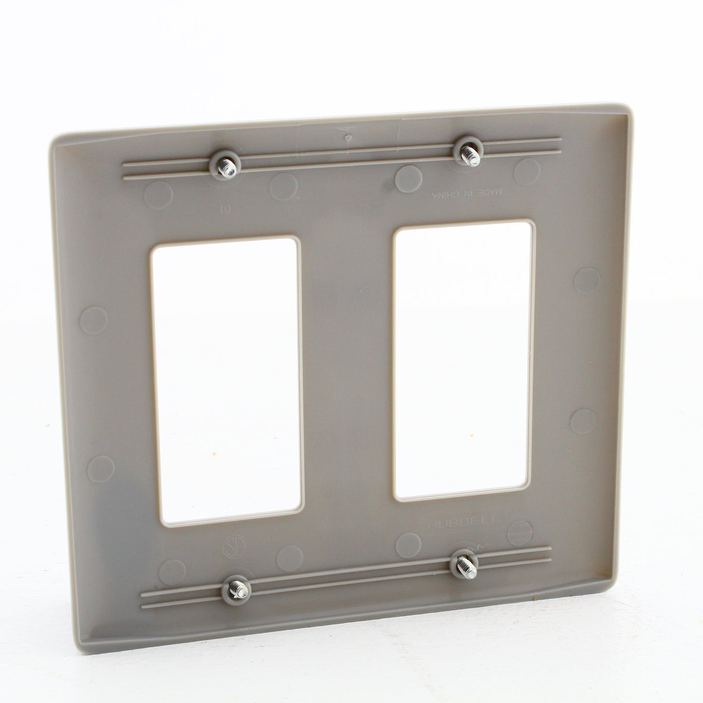 Hubbell HPS2347GY Gray 2-Gang Decorator Nylon Oversized Wallplate Covers 2pcs