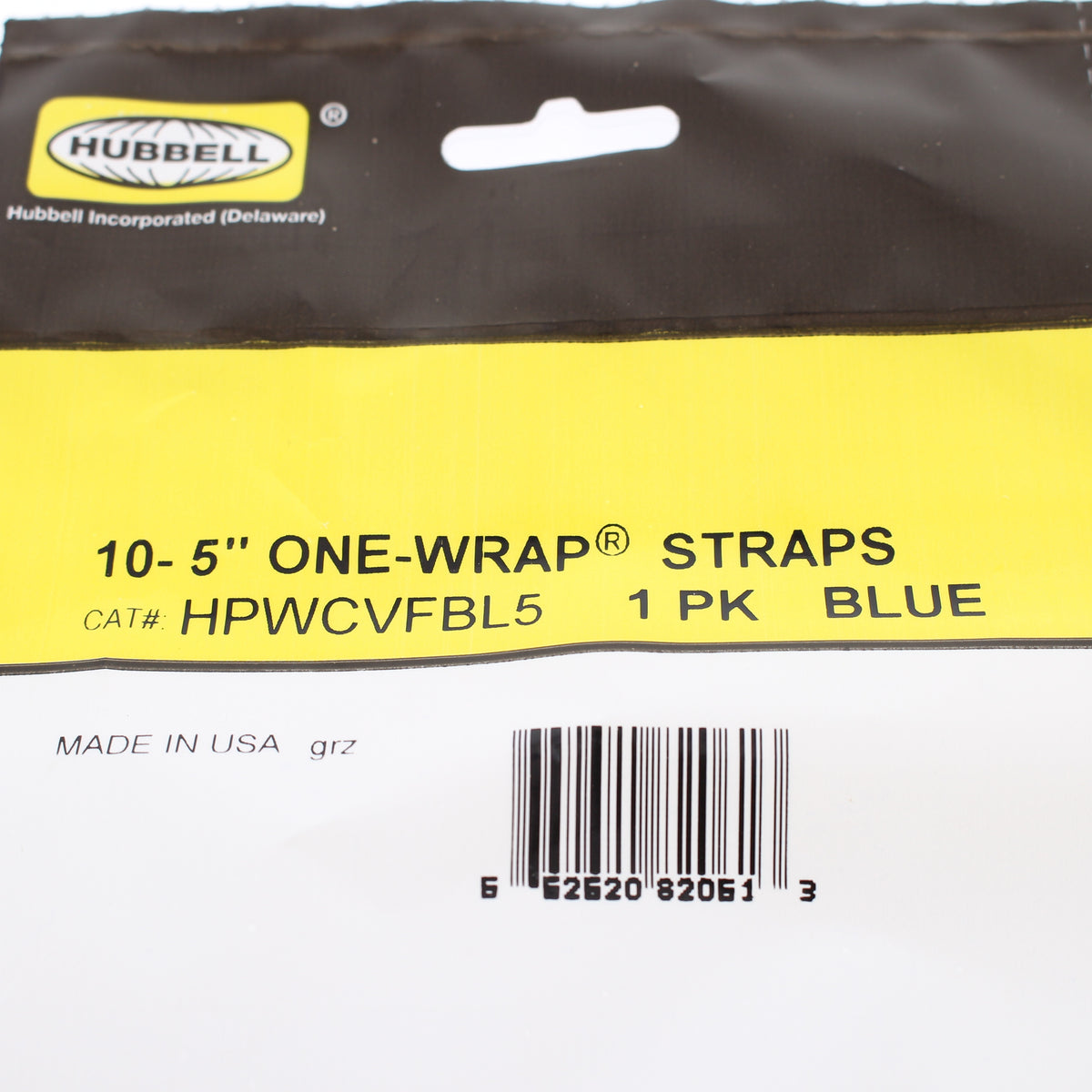 10 Hubbell Blue Hook & Loop One-Wrap Cable Ties 5" Cable Management HPWCVFBL5