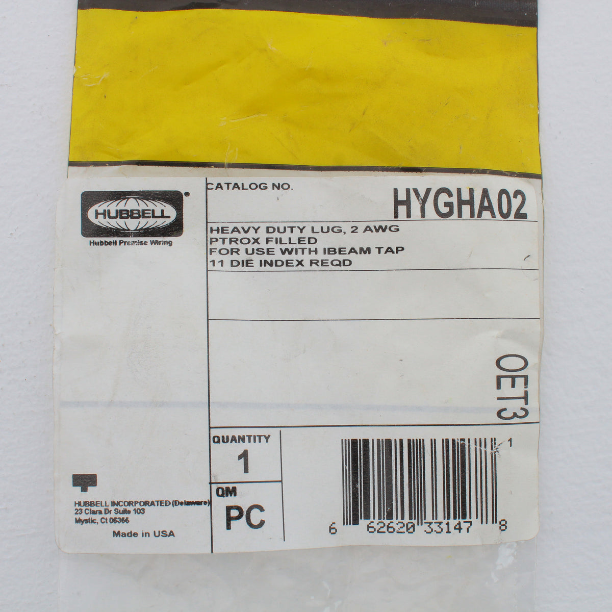 Hubbell HYGHA02 Bonding Grounding Compression Lug 2AWG 1/2" Holes HYGIB Penetrox