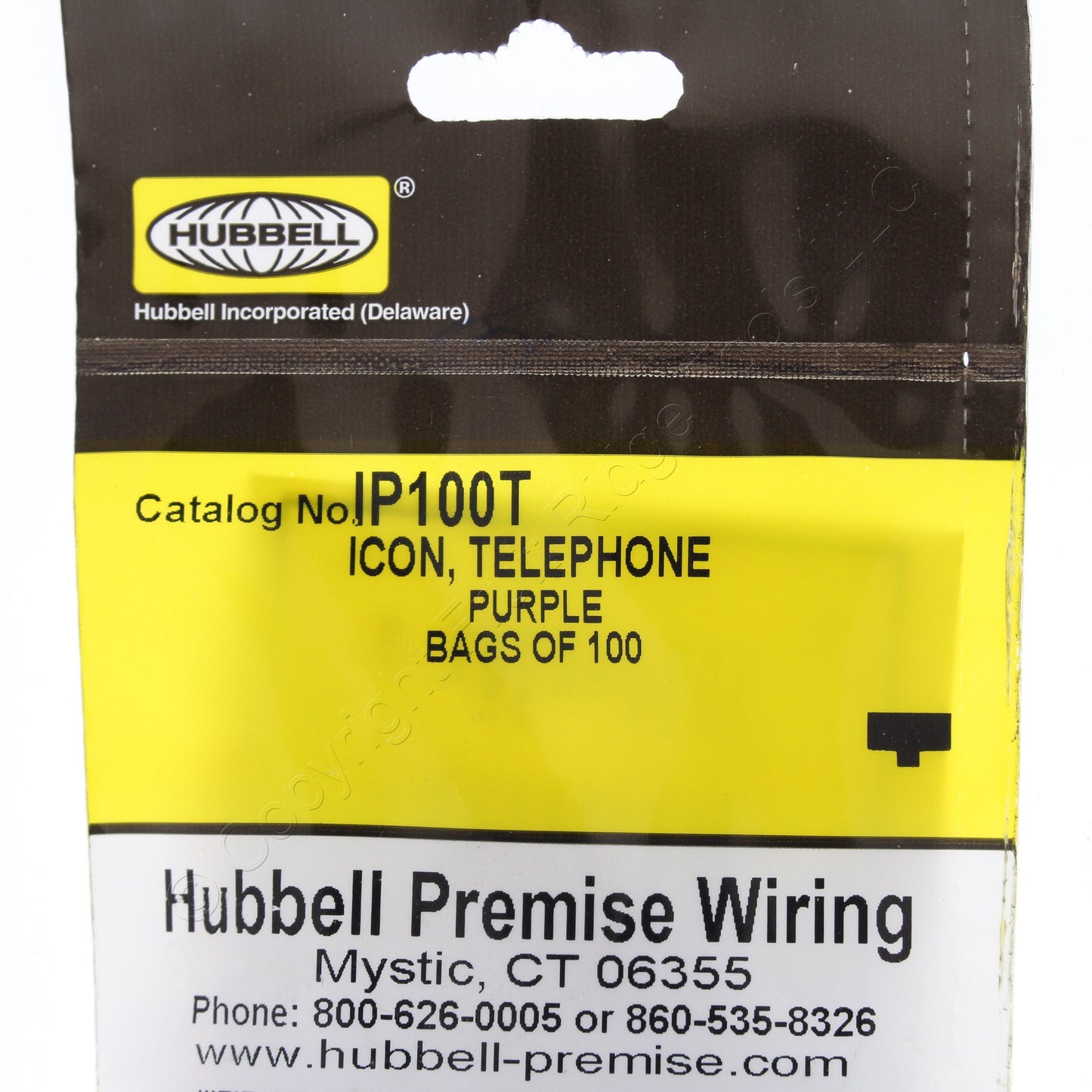 100PK Hubbell Purple Telephone ICON for NetSelect Communication Jacks IP100T