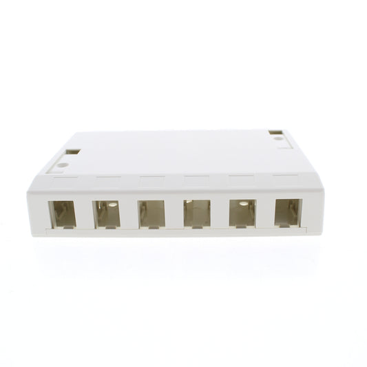 Hubbell Office White 12-Port Keystone Housing Surface Mount Data Box ISB12OW