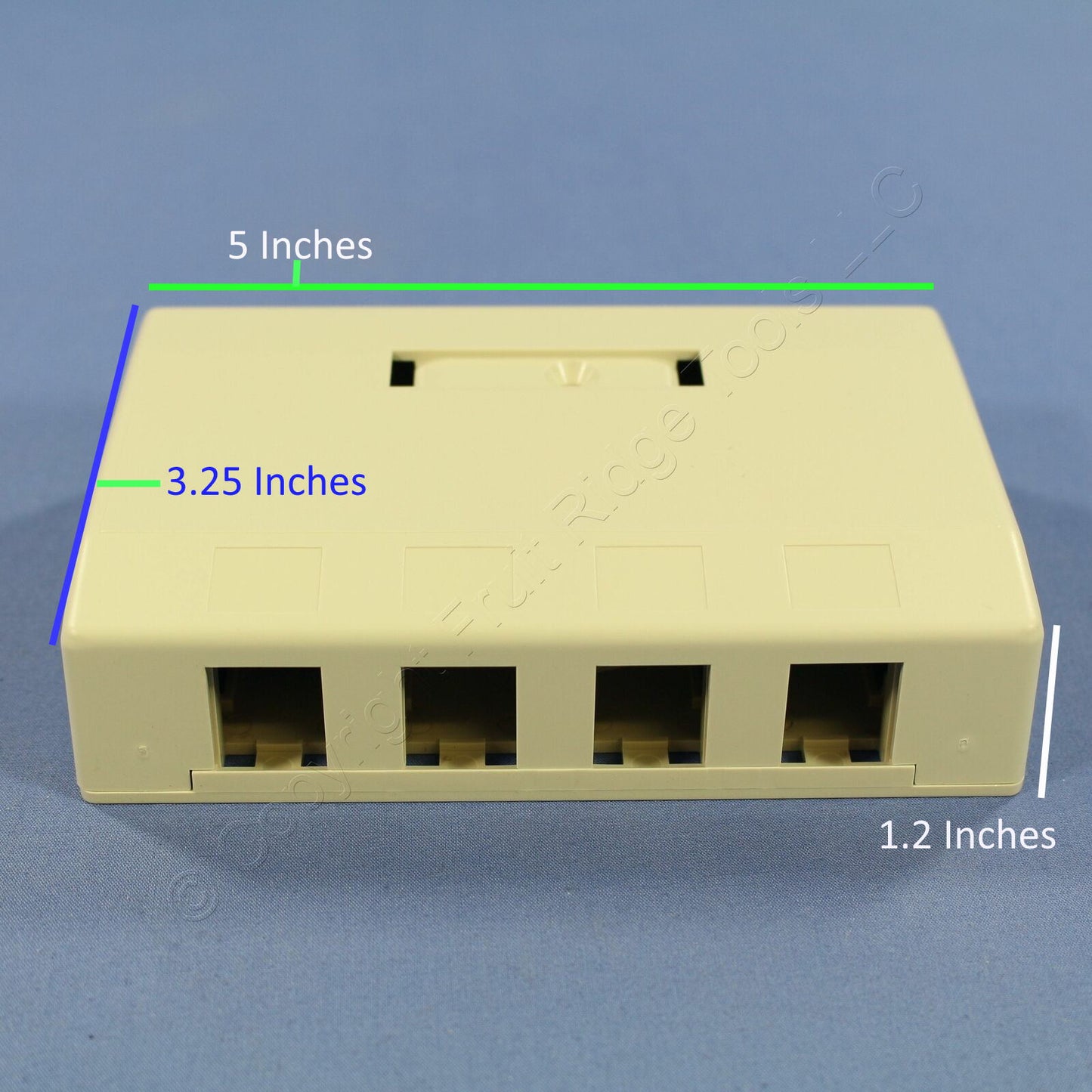 Hubbell Ivory 4-Port Data Voice Media Keystone Housing Surface Mount Box ISB4EI
