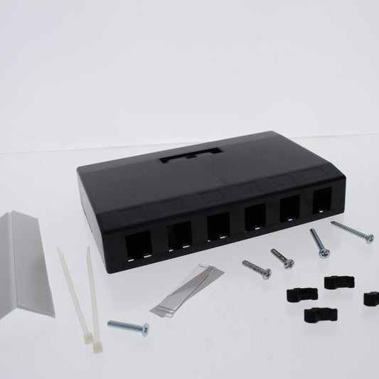10 Hubbell Black 6-Port Data Voice Keystone Housings Surface Mount Box ISB6BK