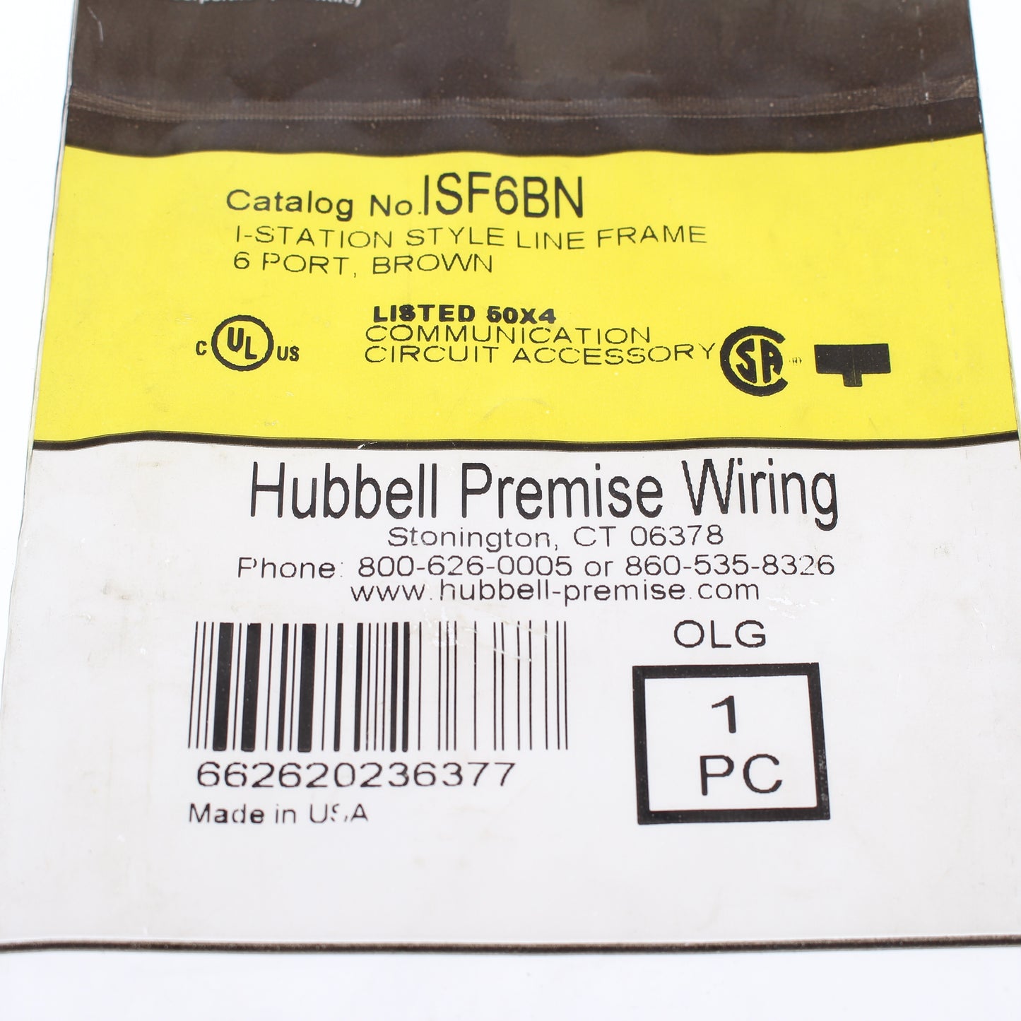 Hubbell iStation Brown 6-Port Keystone Frame for Decorator Wallplate ISF6BN