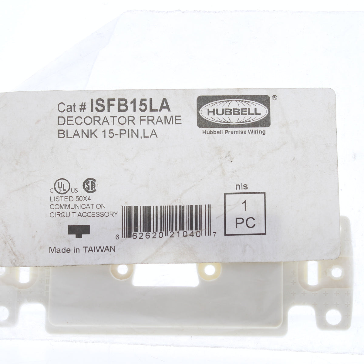 Hubbell ISFB15LA Light Almond 1-Port HDMI HD15 Frame for Decorator Wallplate 4pc