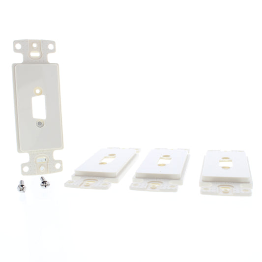 Hubbell ISFB15LA Light Almond 1-Port HDMI HD15 Frame for Decorator Wallplate 4pc