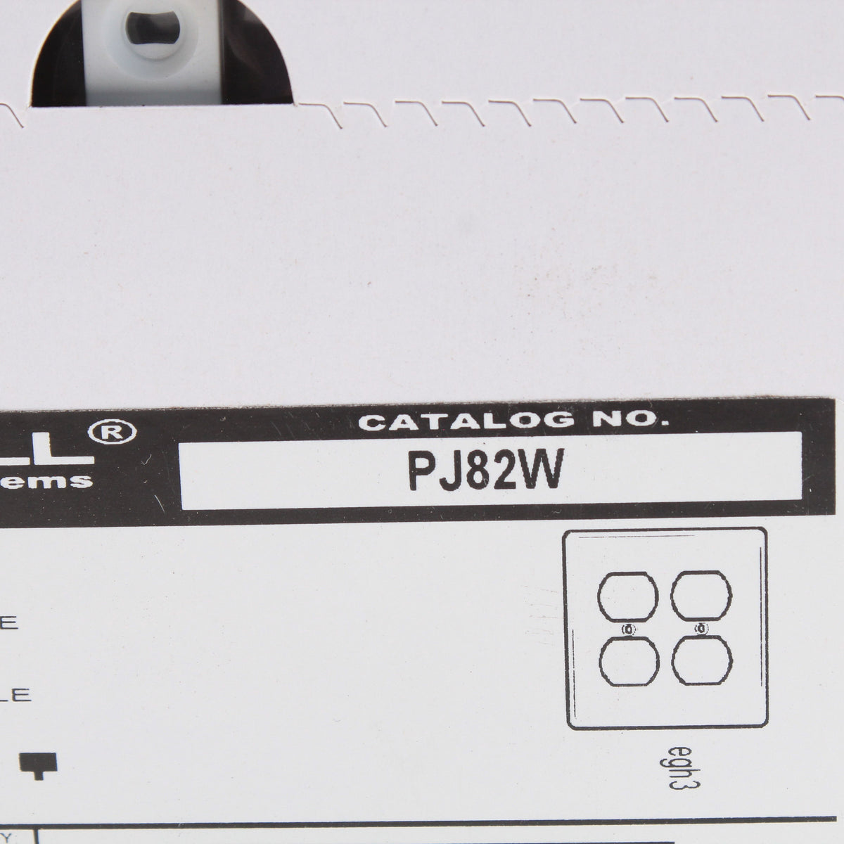 Hubbell PJ82W White Unbreakable 2-Gang Duplex Receptacle Mid-Size Covers 25pcs