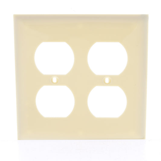 Hubbell 2-Gang Receptacle Wallplate Unbreakable Duplex Outlet Cover N2102