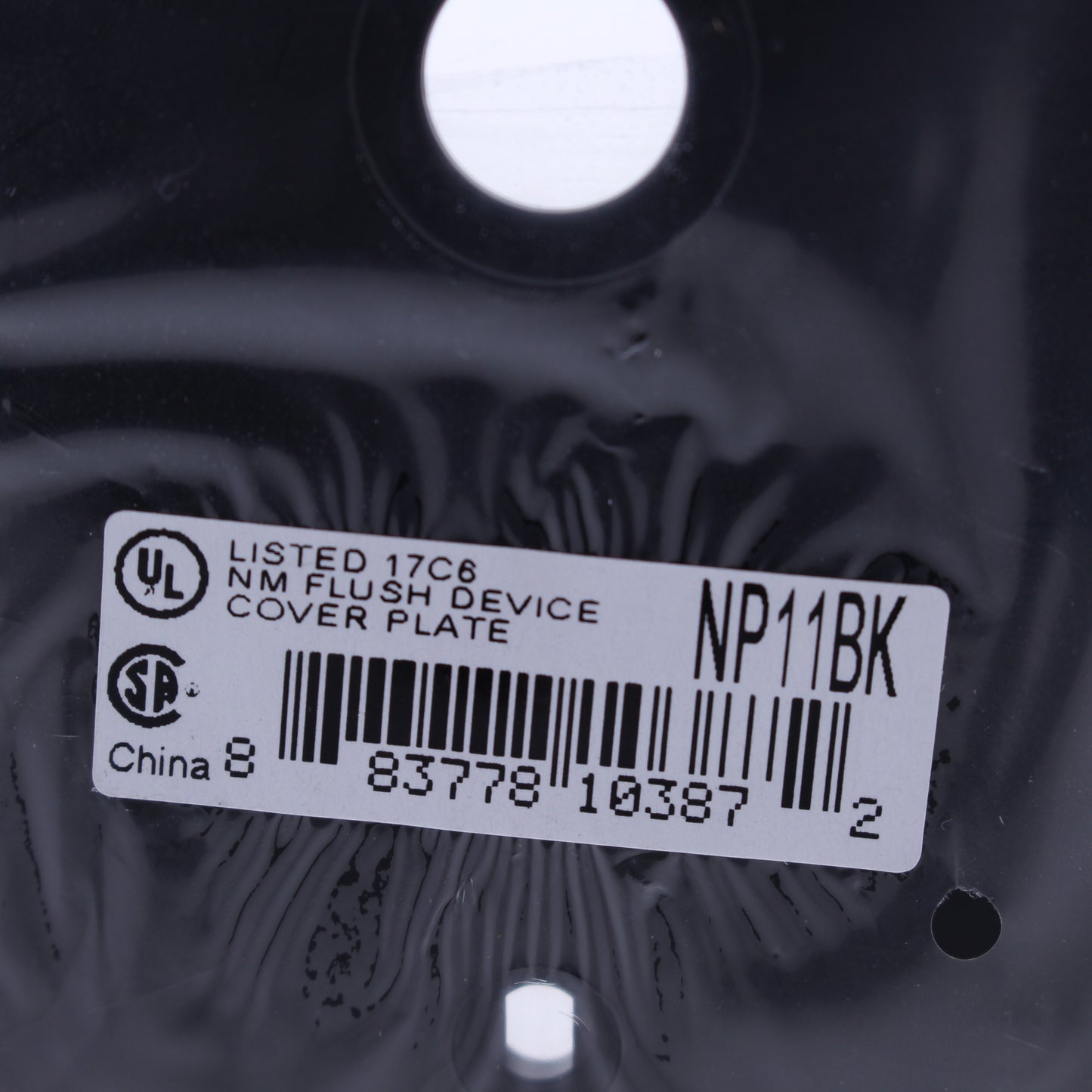 Hubbell NP11BK Black 1-Gang Phone .406" Hole Standard Wallplate Cover Box Mount
