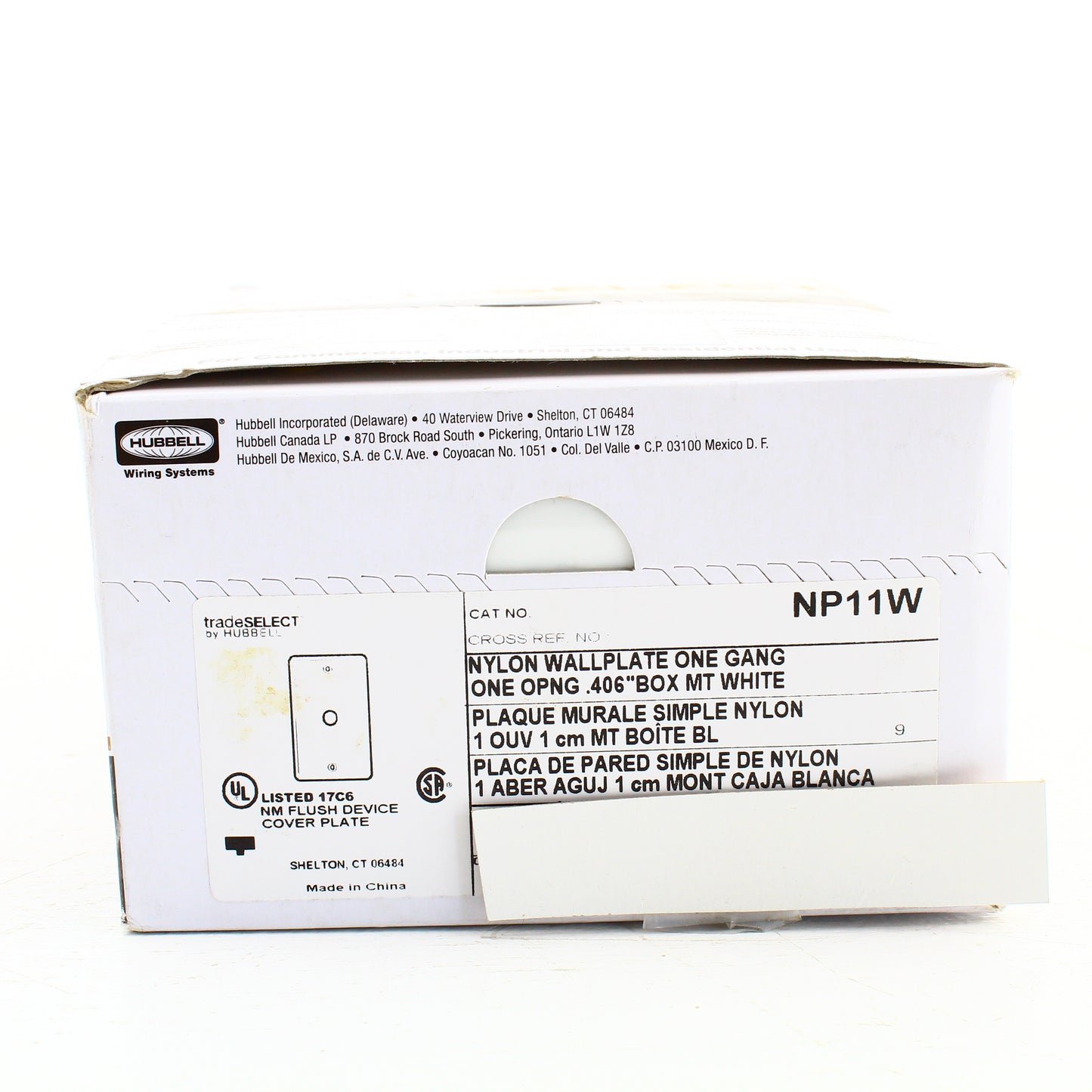 Hubbell NP11R White 1-Gang Phone .406" Standard Wallplate Cover Box Mount 3pcs
